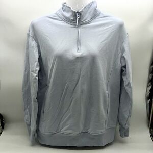 Athleta GIRL 1/4 Zip Pullover Jacket Performance Sweatshirt Periwinkle Blue-Sz L